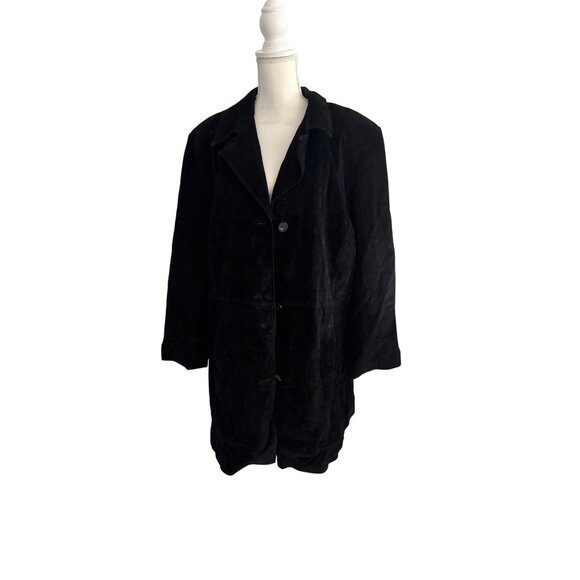 ALFANI Woman Black Sueded Leather Jacket Size 3X - Picture 5 of 9